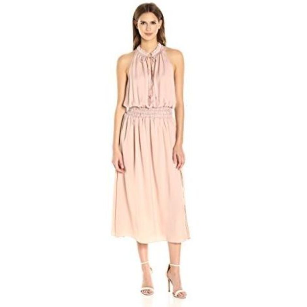 Dolce Vita Dusty‎ Rose Midi Dress Smocked Coquette Whimsical Small NWT